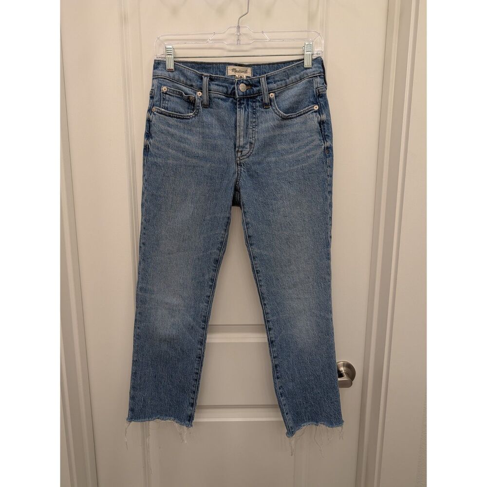 Madewell Mid Rise Perfect Vintage Jean Size 25P Petite Raw Hem Denim